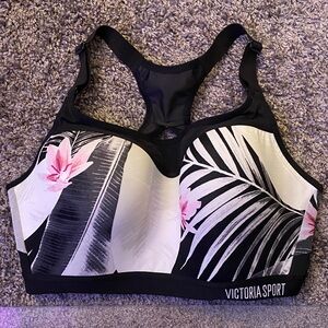Victoria’s Secret Black and Pink Floral Sports Bra